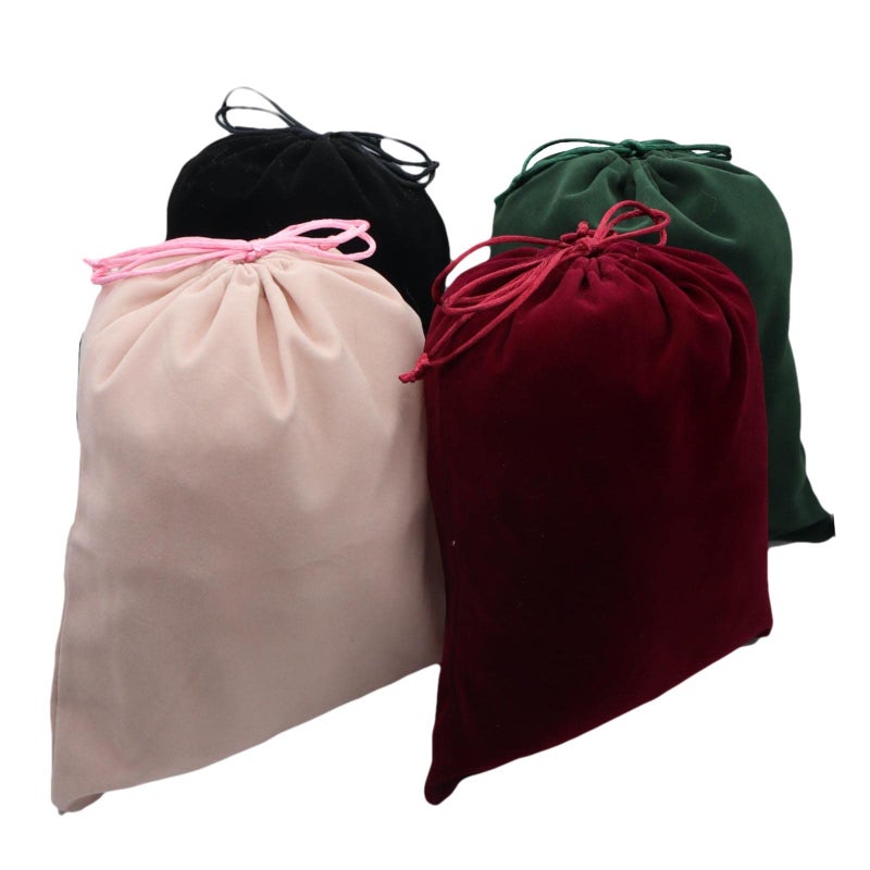 Aestivate 8 Pack Large Velvet Drawstring Pouch, Velvet Bag 8  10 Inch Storage Bag Cosmetics Pouches Dust Bag 8 Pieces (Green) - Image 2